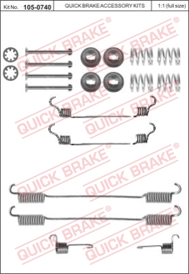 Zestaw dodatków do szczęk hamulcowych QUICK BRAKE 105-0740