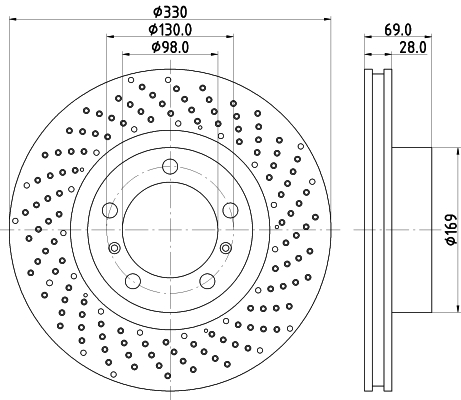 Tarcza hamulcowa HELLA 8DD 355 125-031