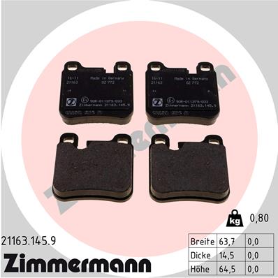 Klocki hamulcowe ZIMMERMANN 21163.145.9