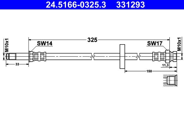 Przewód hamulcowy elastyczny ATE 24.5166-0325.3