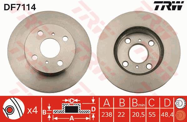 Tarcza hamulcowa TRW DF7114