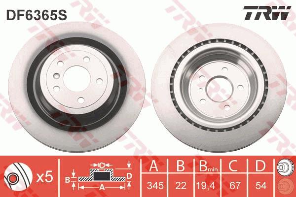 Tarcza hamulcowa TRW DF6365S