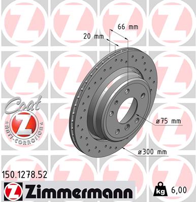 Tarcza hamulcowa ZIMMERMANN 150.1278.52