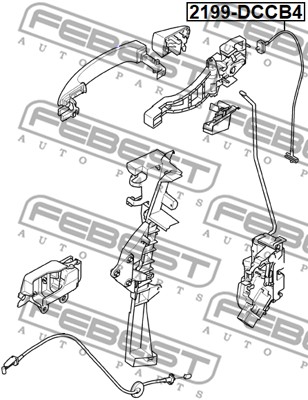 Cięgno zamka drzwi FEBEST 2199-DCCB4