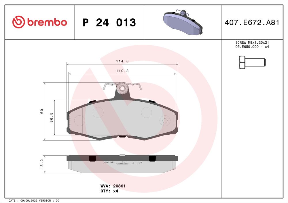 Klocki hamulcowe BREMBO P 24 013