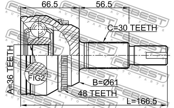 Przegub wału FEBEST 0110-GSX30A48