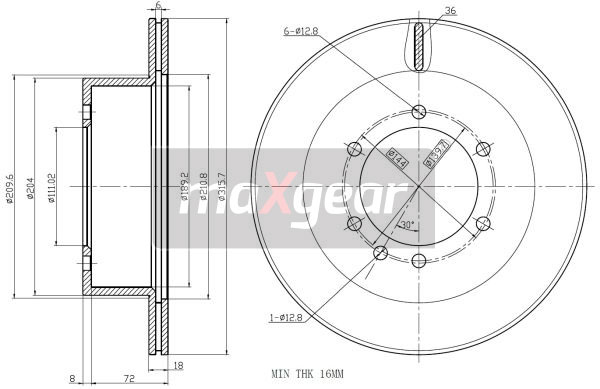 Tarcza hamulcowa MAXGEAR 19-2408