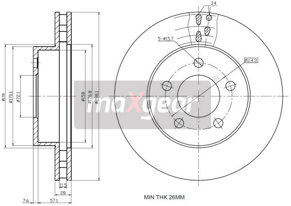 Tarcza hamulcowa MAXGEAR 19-2286