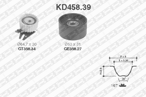 Zestaw paska rozrządu SNR KD458.39