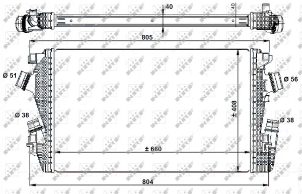 Chłodnica powietrza intercooler NRF 30934