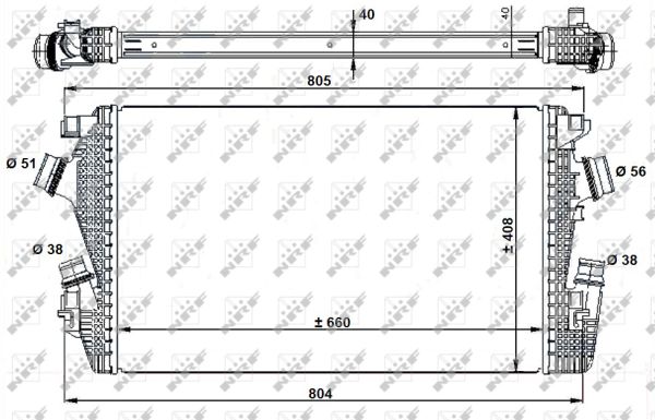 Chłodnica powietrza intercooler NRF 30934