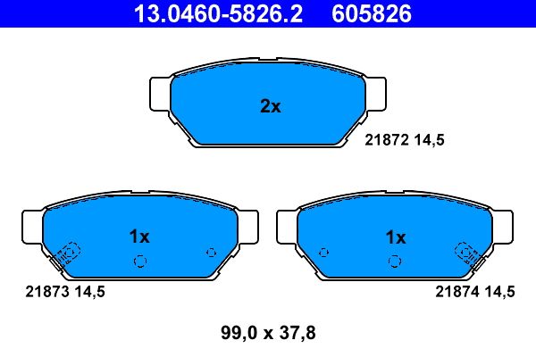 Klocki hamulcowe ATE 13.0460-5826.2