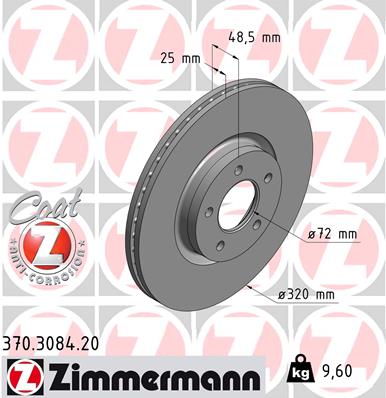 Tarcza hamulcowa ZIMMERMANN 370.3084.20