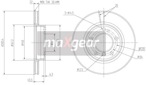 Tarcza hamulcowa MAXGEAR 19-0690
