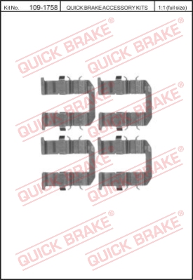 Zestaw akcesoriów montażowych  klocków hamulcowych QUICK BRAKE 109-1758