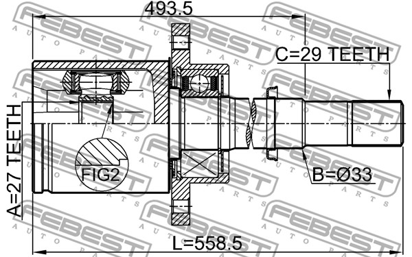 Przegub wału FEBEST 0211-J32RH