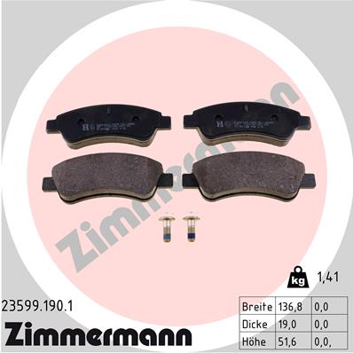 Klocki hamulcowe ZIMMERMANN 23599.190.1