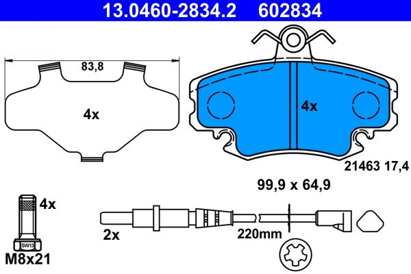 Klocki hamulcowe ATE 13.0460-2834.2