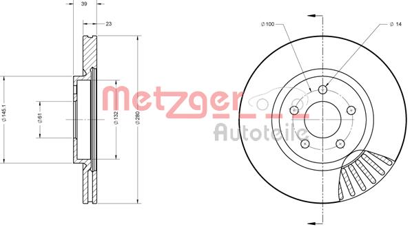 Tarcza hamulcowa METZGER 6110709