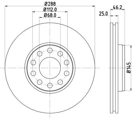Tarcza hamulcowa HELLA 8DD 355 128-011