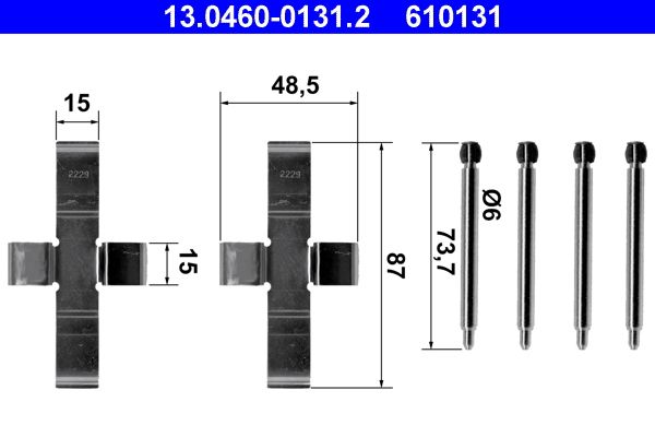 Zestaw akcesoriów montażowych  klocków hamulcowych ATE 13.0460-0131.2