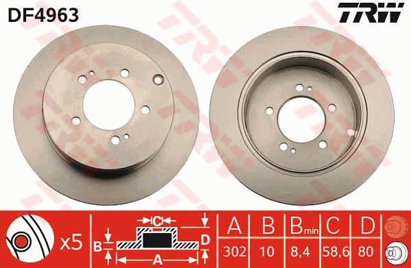 Tarcza hamulcowa TRW DF4963