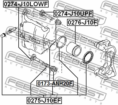 Tłoczek zacisku hamulcowego FEBEST 0276-J10F