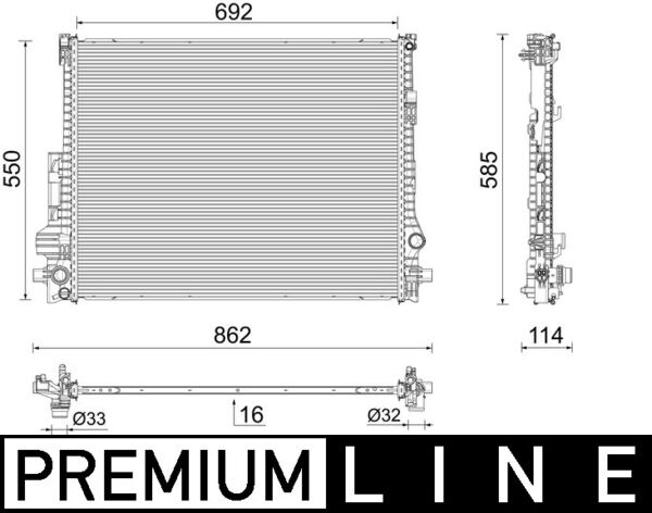 Chłodnica, układ chłodzenia silnika MAHLE CR 2607 000P