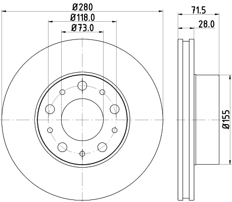 Tarcza hamulcowa HELLA 8DD 355 122-691