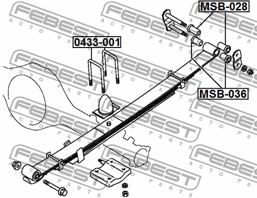 Sworzeń resora FEBEST 0433-001