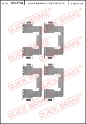 Zestaw akcesoriów montażowych  klocków hamulcowych QUICK BRAKE 109-1294