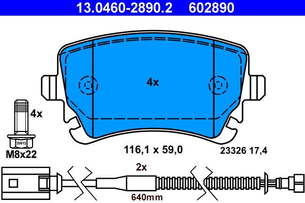 Klocki hamulcowe ATE 13.0460-2890.2