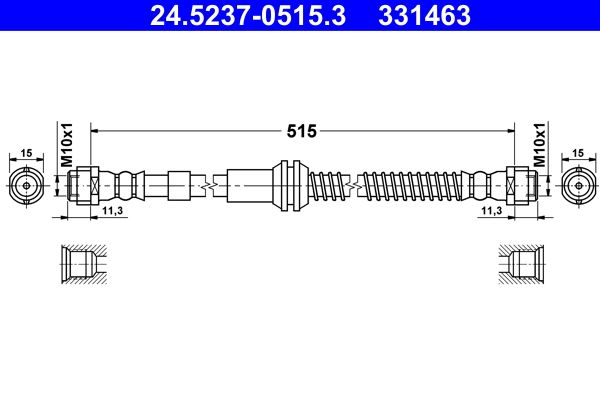 Przewód hamulcowy elastyczny ATE 24.5237-0515.3