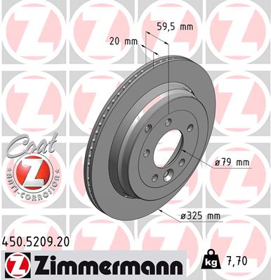 Tarcza hamulcowa ZIMMERMANN 450.5209.20