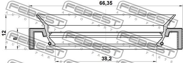 Pierścień uszczelniający półosi FEBEST 95HAY-40660812R