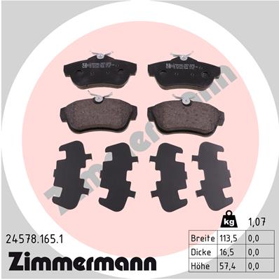 Klocki hamulcowe ZIMMERMANN 24578.165.1