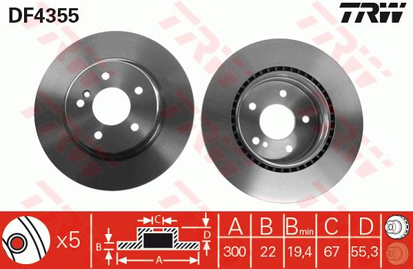 Tarcza hamulcowa TRW DF4355