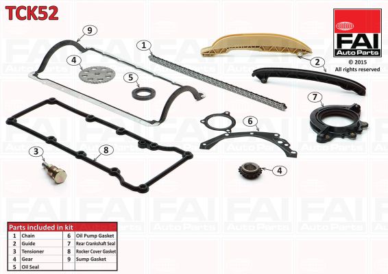 Zestaw łańcucha rozrządu FAI AUTOPARTS TCK52