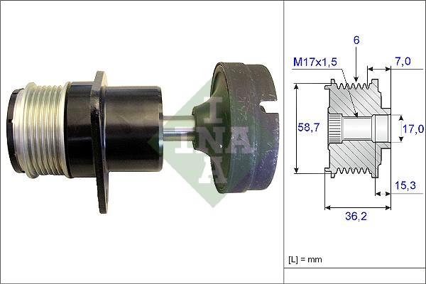 Sprzęgło alternatora INA 535 0157 10