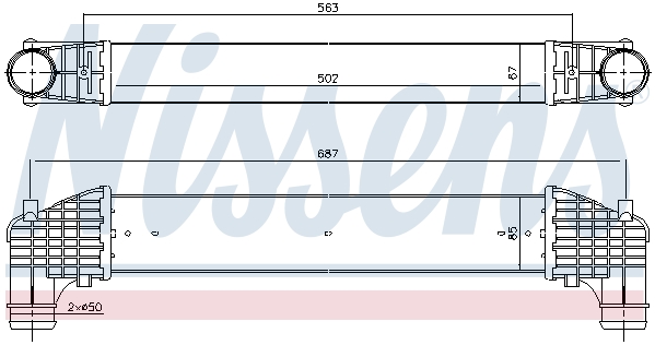 Chłodnica powietrza intercooler NISSENS 96750