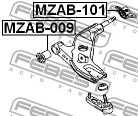 Tuleja wahacza FEBEST MZAB-101