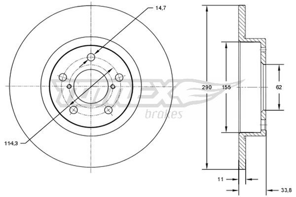 Tarcza hamulcowa TOMEX BRAKES TX 72-86