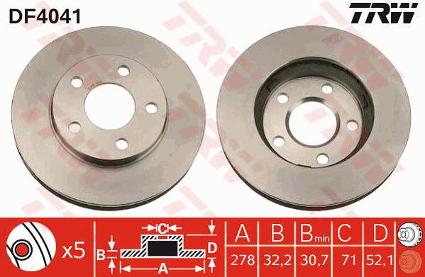 Tarcza hamulcowa TRW DF4041