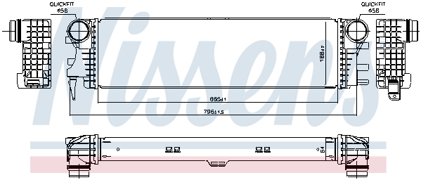 Chłodnica powietrza intercooler NISSENS 96017