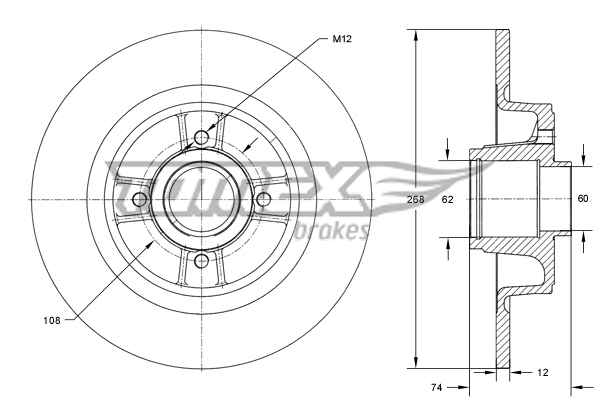 Tarcza hamulcowa TOMEX BRAKES TX 73-581
