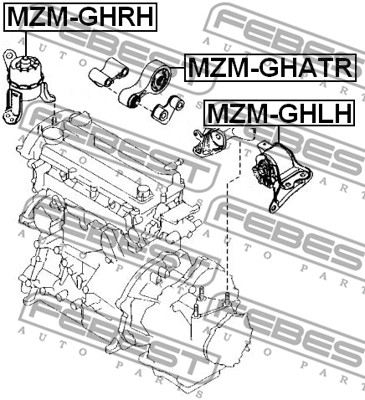 Poduszka silnika FEBEST MZM-GHLH