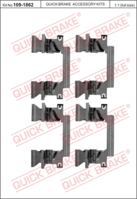 Zestaw akcesoriów montażowych  klocków hamulcowych QUICK BRAKE 109-1862