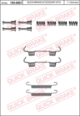 Zestaw montażowy szczęk hamulcowych QUICK BRAKE 105-0801