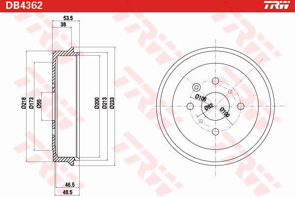 Bęben hamulcowy TRW DB4362