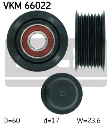 Rolka prowadząca paska osprzętu SKF VKM 66022